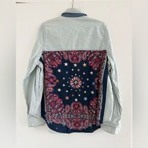 NWT Free People Bandana Bandit button-down shirt SZ L